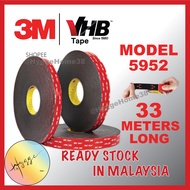 33M VHB Double Sided Tape Black Model 5952 Strong Heavy Duty 3M Acrylic 10mm High Temperature Tape S