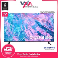 [Free Installation within Klang Valley Area] Samsung CU7000 75 Inch 4K UHD Smart TV Crystal Processor 4K UA75CU7000KXXM