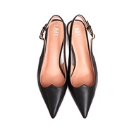 O&B รองเท้าส้นสูงหนังวัวแท้ รุ่น QUEEN HEELS IN BLACK HEART-11281SC11715F_H5BKXX