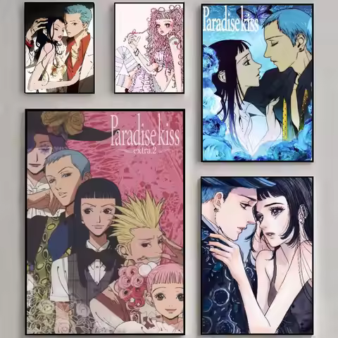 Anime P-Paradise Kiss Shoujo Manga Movie Sticky Posters Retro Kraft Paper Sticker DIY Room Bar Cafe 