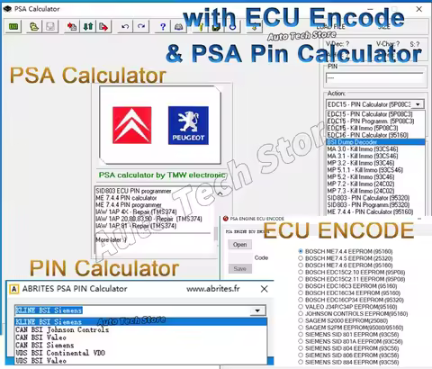 For PSA Calculator V16.04.07 Software for PSA PIN Calculator PSA ENGINE ECU ENCODE 3 in 1 Software f