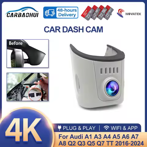 4K Plug And Play Dash Cam Camera Car DVR For Audi a1 a3 a4 a5 a6 a7 a8 q3 q5 b5 b6 b7 b8 b9 8v c5 c6
