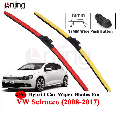 LNJING Colorful Wiper Blades For Volkswagen VW Scirocco 137 138 2008-2017