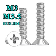 Flat Head bolt / Phillips Countersunk Flathead Bolt / Machine Bolt SUS304  M3/M3.5 [ABK1]