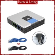 AOTO 2 Ports SIP V2 Protocol VOIP for Gateway Internet Phone Voice Adapter with Cable