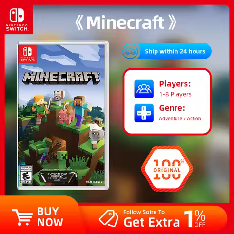 Nintendo Switch Games - Minecraft - Action Adventure Simulation Genre Support TV Tabletop and Palm M