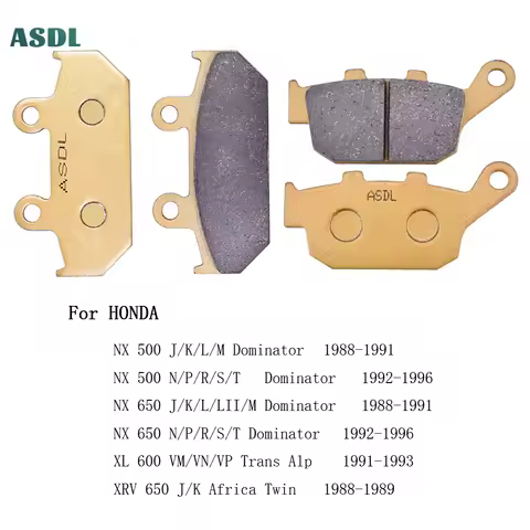 Motorcycle Front Rear Brake Pads Kits for Honda NX 500 J/K/L/M N/P/R/S/T Dominator NX 650 XL600 VM/V