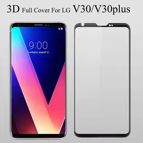 3D Full Cover Plus V30 Tempered Glass Screen Protector For LG V30plus