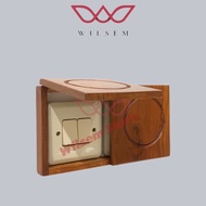 Aesthetic teak wood switch frame