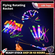 [Ready Stock] Flying Rocket Helicopter Elastic Toy Flash LED Light Slingshot Flying Arrow Lastik Ber