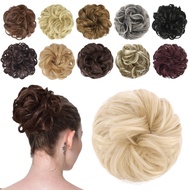 FESHFEN Messy Bun Hair Piece - Elastic Wavy Curly Hair Bun Scrunchies Extensions Synthetic Chignon H