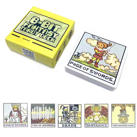 1Box 8 Bit Fantasy Tarot Deck Card Prophecy Divination Family Party Board Fortune Telling Game Begin