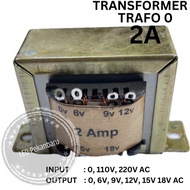 TRANSFORMER 2A NOL 0 6V 9V 12V 15V 18V TRAVO TRONIC 2 A AMPER 6 9 12 15 18 V