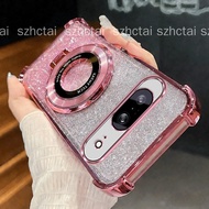 Case for Google Pixel 8/ Pixel 8A/ Pixel 8 pro Luxury Ring Magnetic Folding Bracket Stylish Plating 