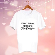 White T-Shirt Made to Order Fanmade Fan Club Korean Artist CBC155 Return Cha EunWoo