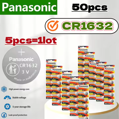 50pcs Original PANASONIC CR1632 CR 1632 3V Lithium Battery For Watch Calculator Clock Remote Control