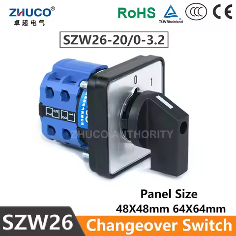 ZHUCO SZW26/LW26-20/0-3.2 4-positions 20A 660V Control Power Changeover Cam Switch 2 Poles LW28 LW39