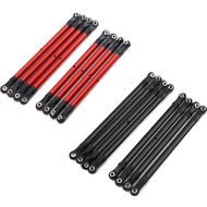 8 PCS Aluminum Alloy RC Link Rod Linkage Set 313MM Wheelbase for 1/10 AXIAL SCX10 90046 TRX4 RC Craw
