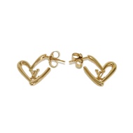 二手LOUIS VUITTONBoucles d'Oreilles 心形 Falling in Love PM LV Signature GP 耳環，帶 LV 標誌，鍍金，M00463