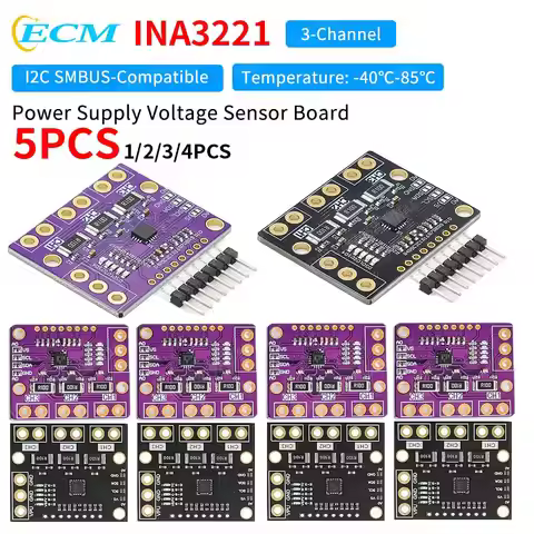 1-5PCS I2C SMBUS INA3221 Triple-Channel Shunt Current Power Supply Voltage Monitor Sensor Board Modu