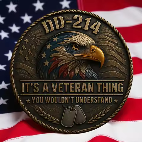 DD-214 It's A Veteran Thing Commemorative Coin Symbols Of Courage, Servic For Veteran's Day Tribute 