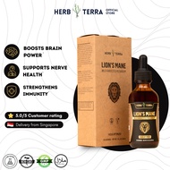Herb Terra Lion’s Mane Drops – Brain & Focus Support – Organic Nootropic Tincture – Vegan, Alcohol-F