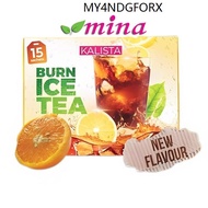 KALISTA Burn Ice Tea 15s Jus Bakar Lemak Slimming Body Shape Dhara Fibremeals Apple Green Skinni Original HQ Travel Pack