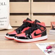 球鞋補習班 NIKE AIR JORDAN 1 MID BRED 女生 亮皮 黑紅 絲綢 AJ1 BQ6472-600