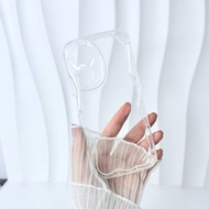 [ Oppo A58 4G ] Transparent Back Cover with Embossed Floral Border