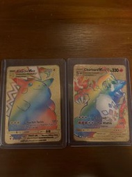 Pokemon VMAX Gold Pikachu & Charizard Cards