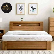 dipan minimalis bed laci samping kayu jati