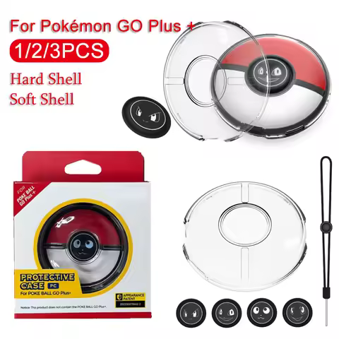 1-3pcs Silicone Protective Cover Hard/Soft Shell Case for Pokemon Go Plus Transparent Protector PC /