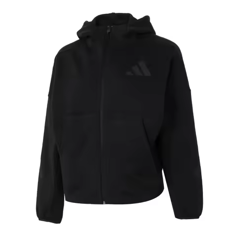 Adidas Women's Black Label Uniform Casual Hooded Jacket Sportswear Windproof Training Knitted Jacket