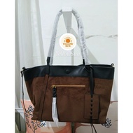 Dupe Fabrique 3 Look reversible premium suede leather shoulder bag free pouch