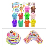 [Dynwave3] 10 Pieces Ice Cream Slime with Slime Charms Supplies Toys for Birthday Gift