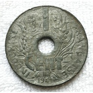 Indochina Coin 1941, Indochine 1Cent Chrysanthemum
