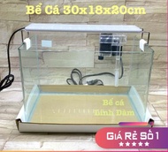 Bể kính đúc nhập khẩu bo cong cạnh mài vi tính kích thước 30*17*20cm | hồ đúc | bể kính nuôi cá