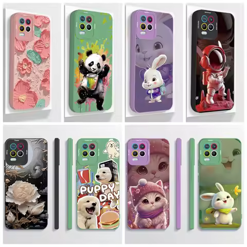 For Realme 8 Case Realme 8 5G Phone Case Realme 8i Case Realme 8 Pro 8s Aesthetic Cartoon Astronaut 
