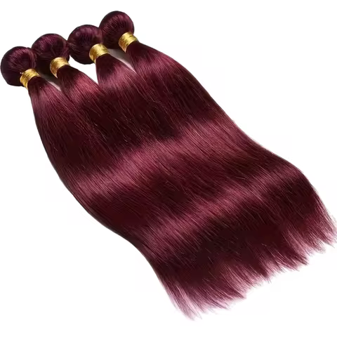 Straight Bundle Human Hair99J Burgundy Bundles Human Hair Red Color Brazilian Hair 1/3 Bundles Virgi