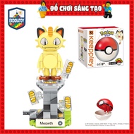 Pokemon GO BrickHeadz Meowth Model (with Pokeball included) - Creative Assembling Toy - Keeppley B01