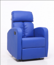 找得 - 單人梳化老闆椅可躺舒適電腦椅辦公椅可趟帶擱腳沙發椅（藍色PU皮 A原版）900040