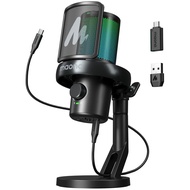 ไมโครโฟนไร้สาย MAONO DM40/DM40 Pro ไมโครโฟนตัดเสียงรบกวน AI ไมค์เกมมิ่ง RGB พร้อมซอฟต์แวร์ ปิดเสียง