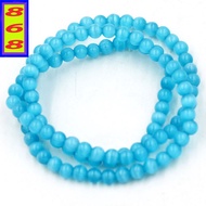 Rosary Set of 108 Blue Opal Beads 6 cups, 8 cups, 10 cups - Buddha Recitation Rosary