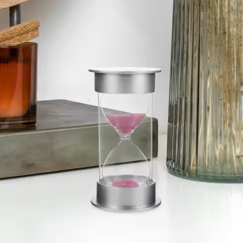 20 Minute Plastic Sand Timer Round Hourglass Modern Stylish Desk Timer for Classroom Office Kitchen 
