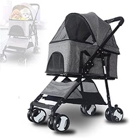 Pet Stroller Detachable Strolling Cart for Medium and Small Dog Comfortable Breathable Travel Trolle