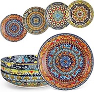 vancasso Porcelain Pasta Bowls, 42oz Boho Salad Bowls, Microwave & Dishwasher Safe