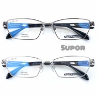 ff146 full frame kacamata minus titanium jepang pria unisex futuristik