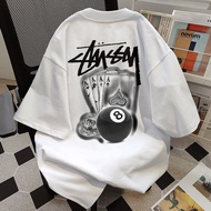 READY STOCK Couple men's T-shirt, classic letters and pictures billiard ball number 8, loose shirt, 