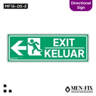 Vinyl Sign Sticker, Directional Sign Exit/ (Arah Kiri)