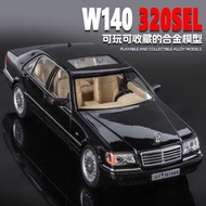 Mercedes Benz w140 1:24 Alloy Diecast Vehicle with light and sound and Pullback Alloy Car Collectibl